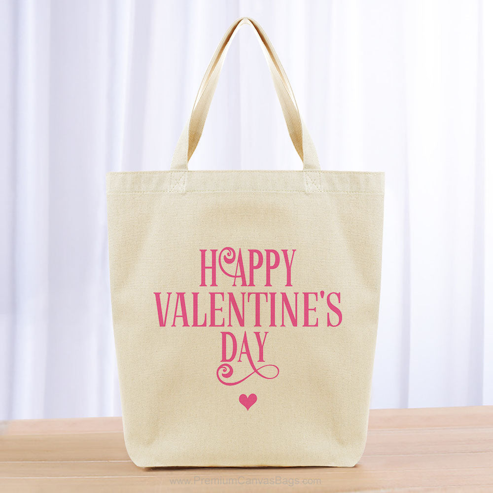 Valentines Tote Bag - hot pink