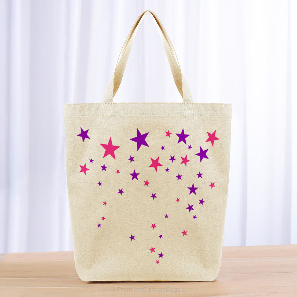 Kids Girl Tote Bag - purple hot pink