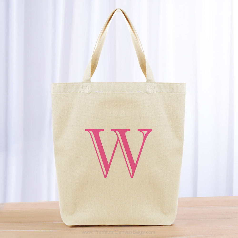 Monogram Engraved Initial Tote Bag - hot pink