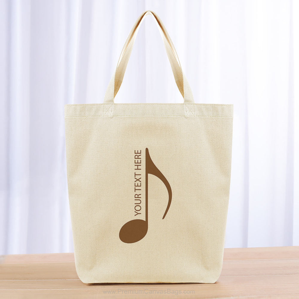 Music Staff Tote Bag - brown