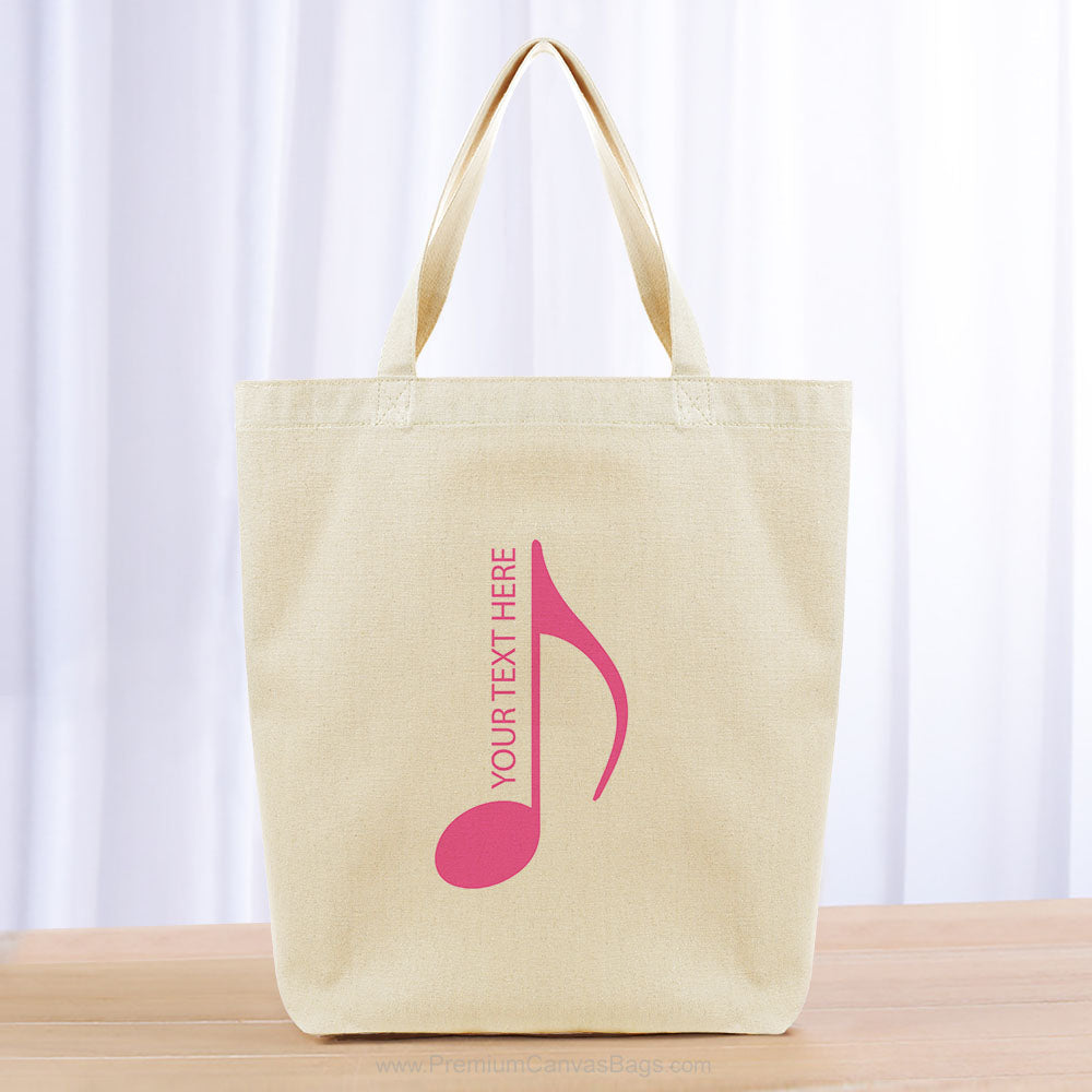 Music Staff Tote Bag - hot pink