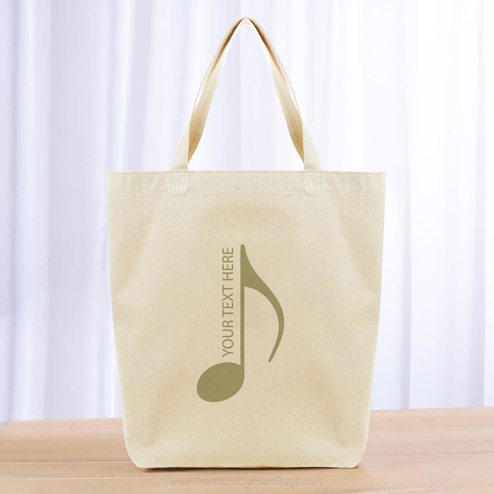 Music Staff Tote Bag - khaki