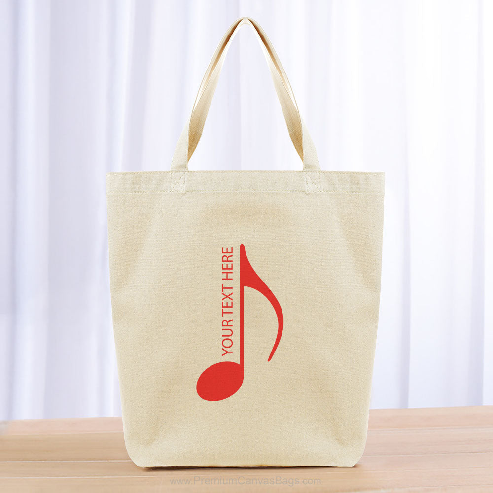 Music Staff Tote Bag - red