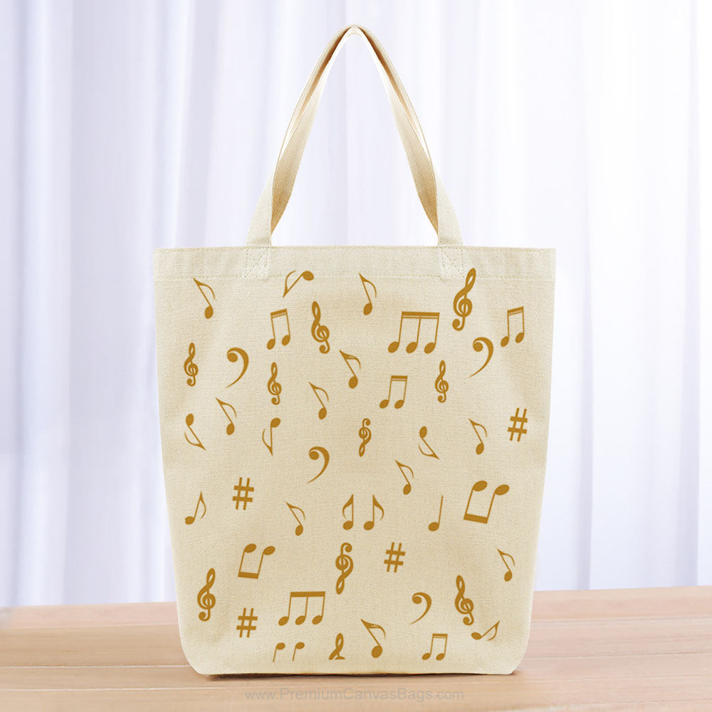 Music Notes Tote Bag - yellow orange