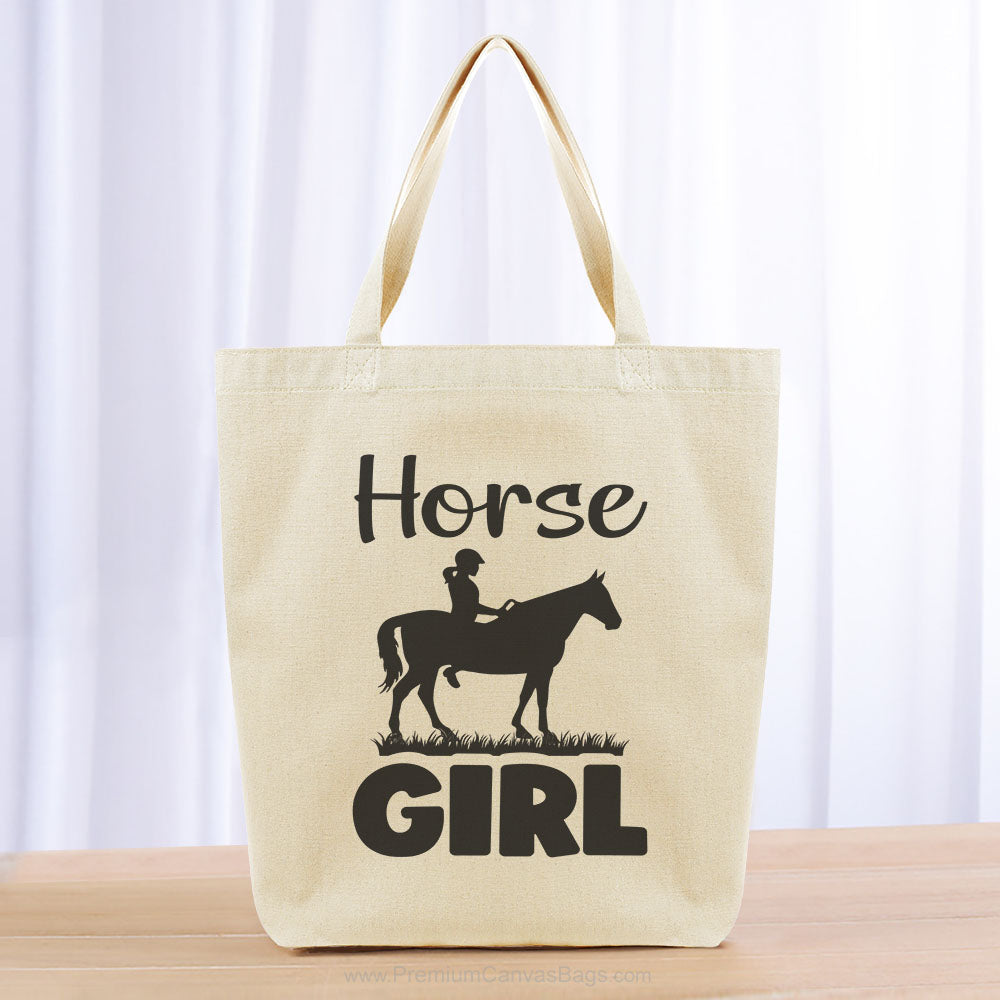 Horse Girl Tote Bag - black