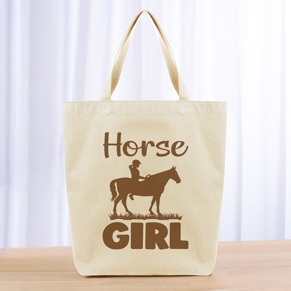 Horse Girl Tote Bag - brown