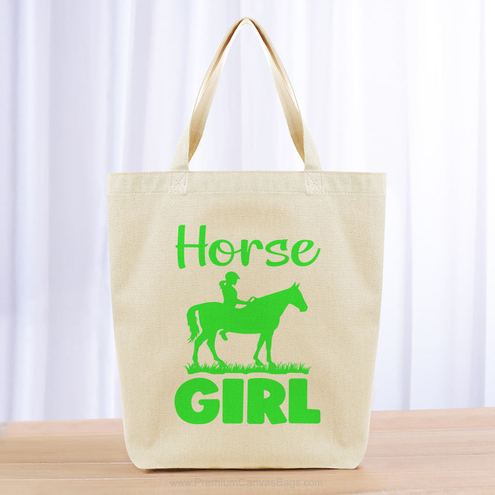 Horse Girl Tote Bag - green