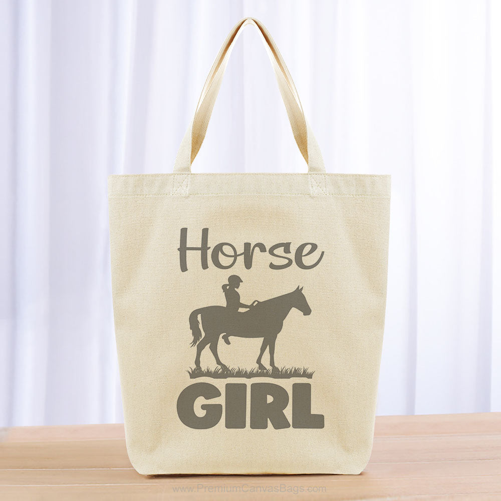 Horse Girl Tote Bag - gray