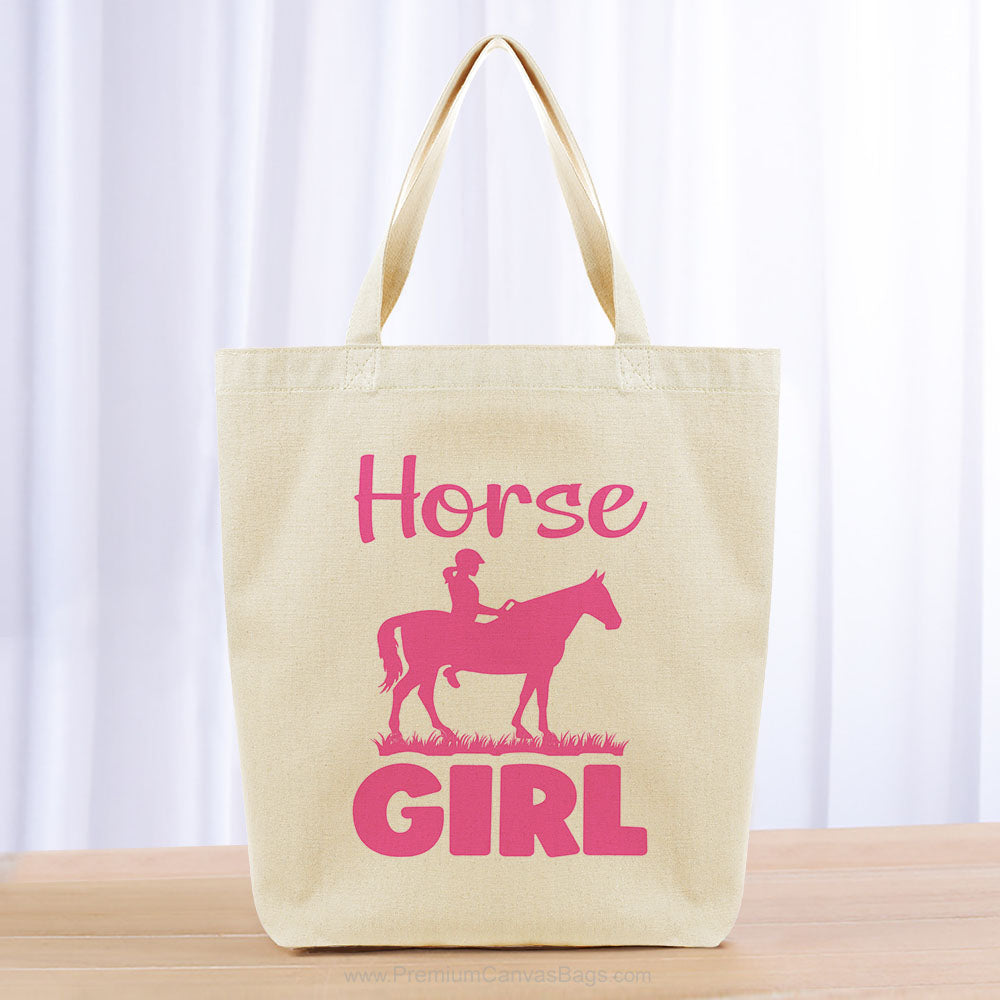 Horse Girl Tote Bag - hot pink