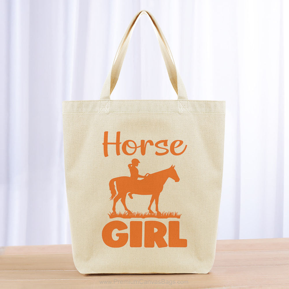 Horse Girl Tote Bag - orange