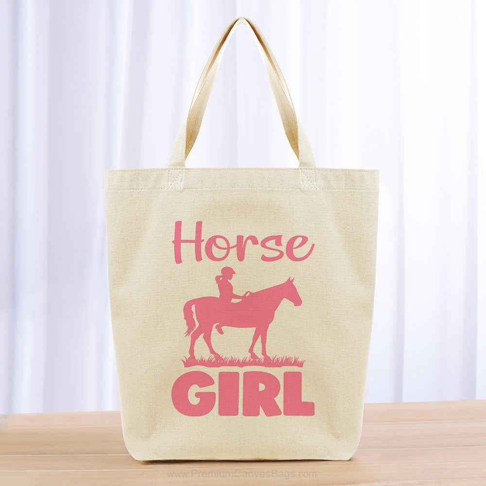 Horse Girl Tote Bag - pink