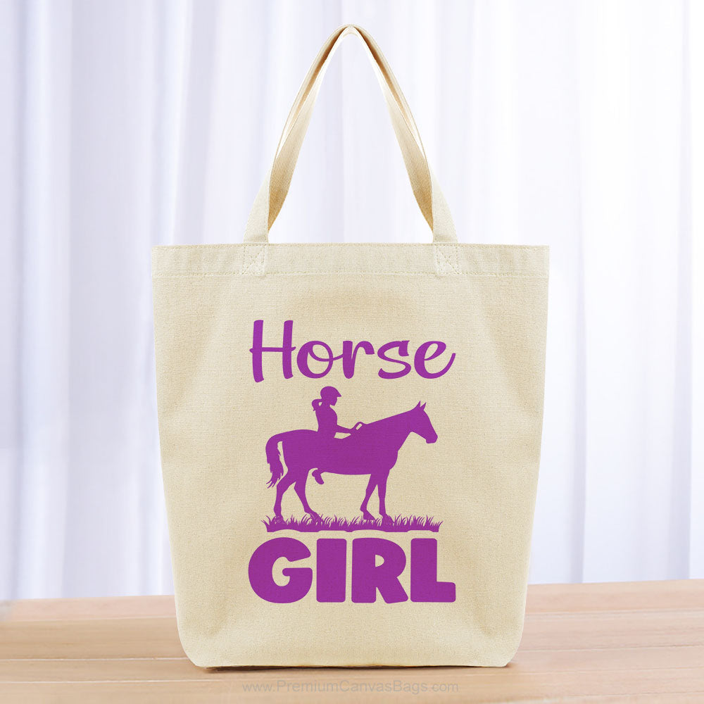 Horse Girl Tote Bag - purple