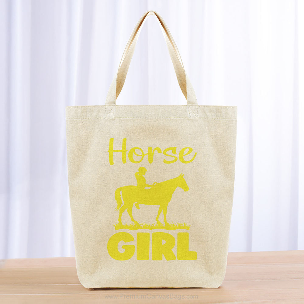 Horse Girl Tote Bag - yellow