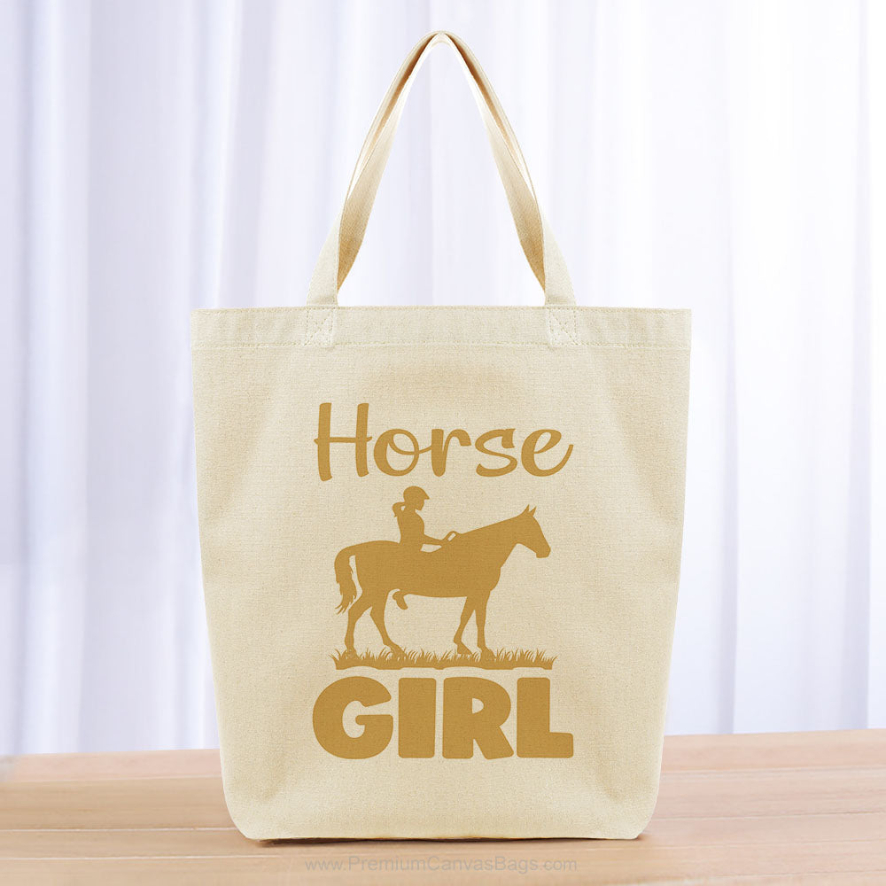 Horse Girl Tote Bag - yellow orange