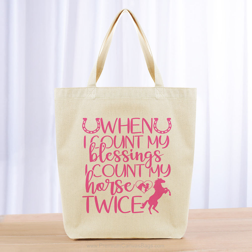 When I Count My Blessings Tote Bag - hot pink