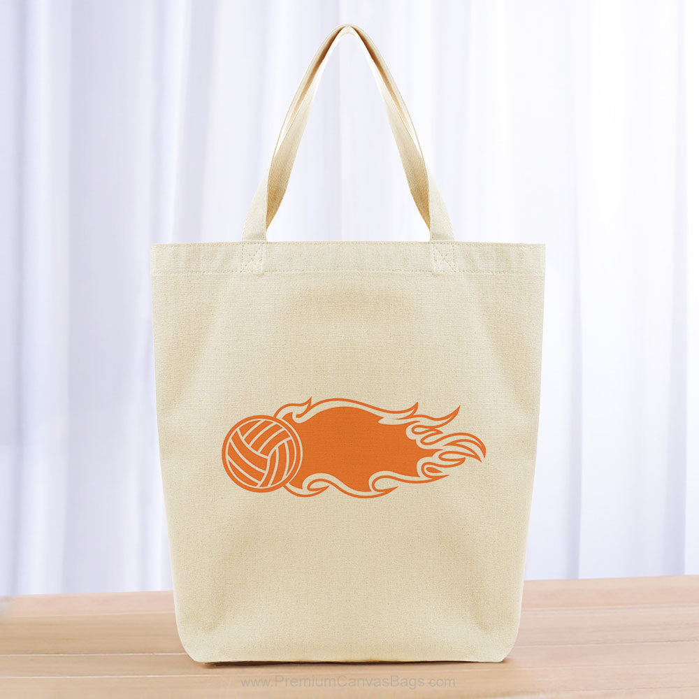 Flaming Volleyball Ball Tote Bag - orange