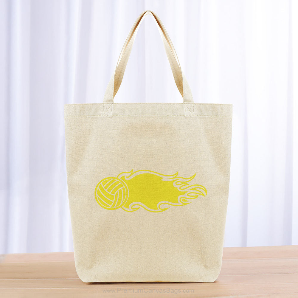 Flaming Volleyball Ball Tote Bag - yellow